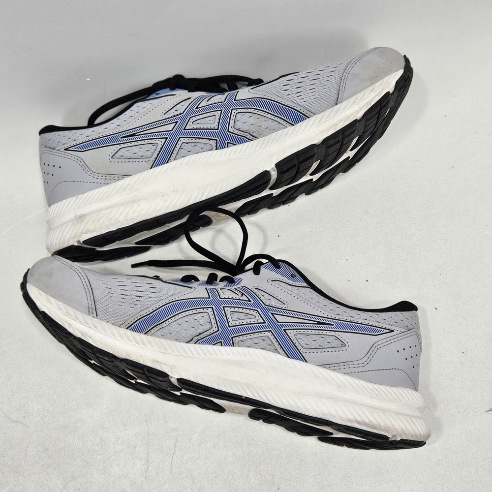 ASICS Gel-Contend 8 Mens 11.5 Piedmont Grey Electric Blue Running Shoes 1011B492 - Picture 3 of 14